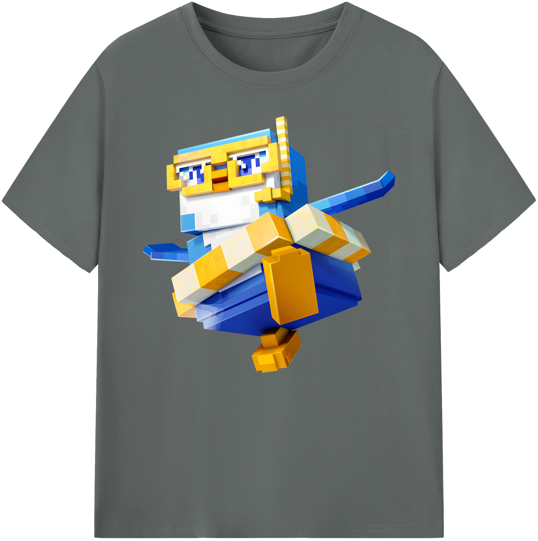 （画像用） マインクラフト ブロックの世界 Minecraft MC Block world 綿100％ メンズ半袖Tシャツ｜肌触りやわらか＆通気性